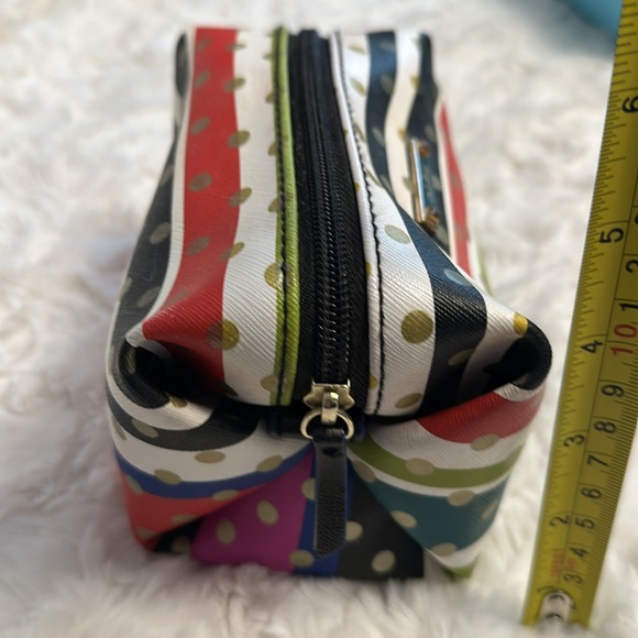 Stella & Dot Crazy Stripe Pouf Makeup Zipper Bag - Picture 8 of 10